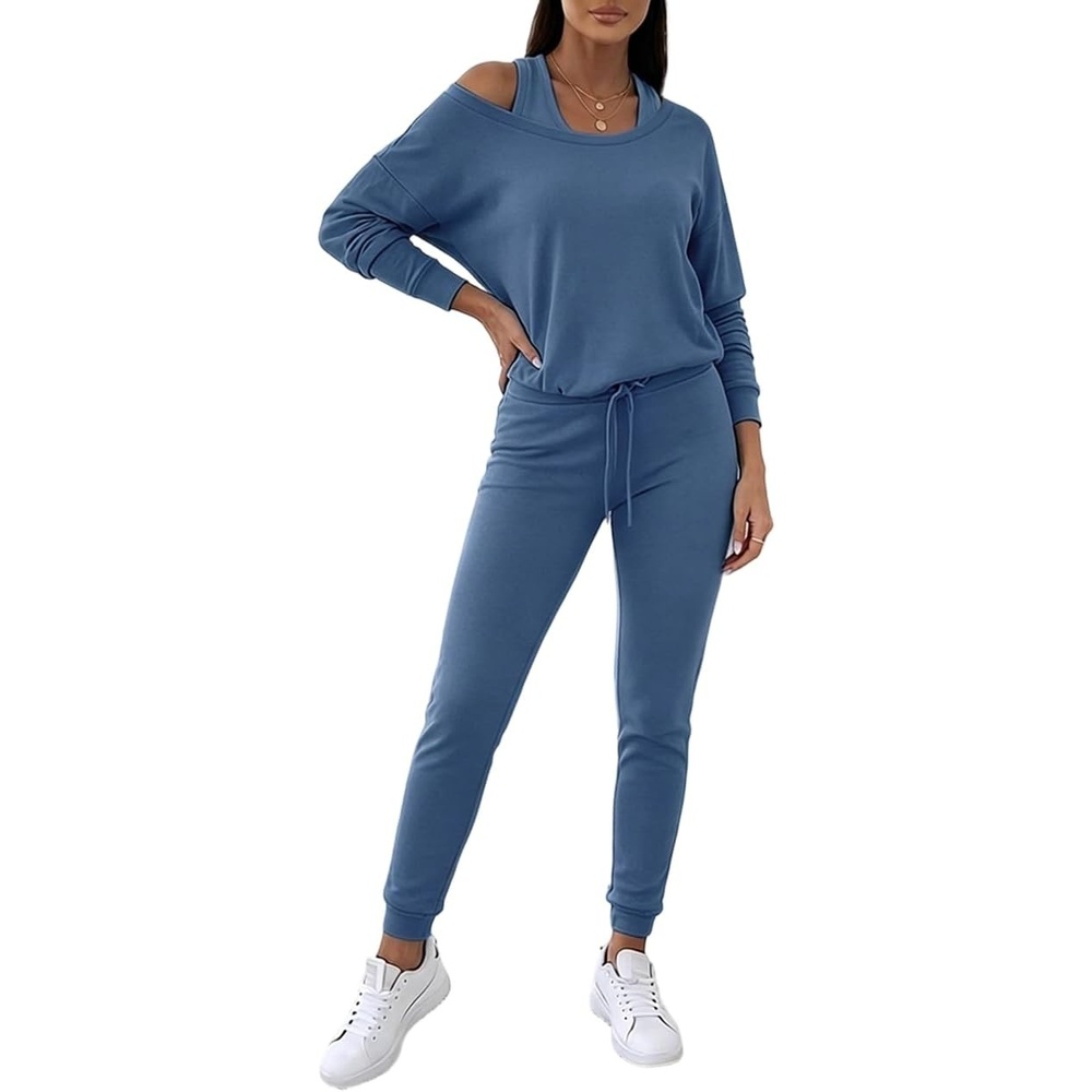 image:imageCHICME Womens Outfits 3 Piece Fall Casual Pants SetBlue