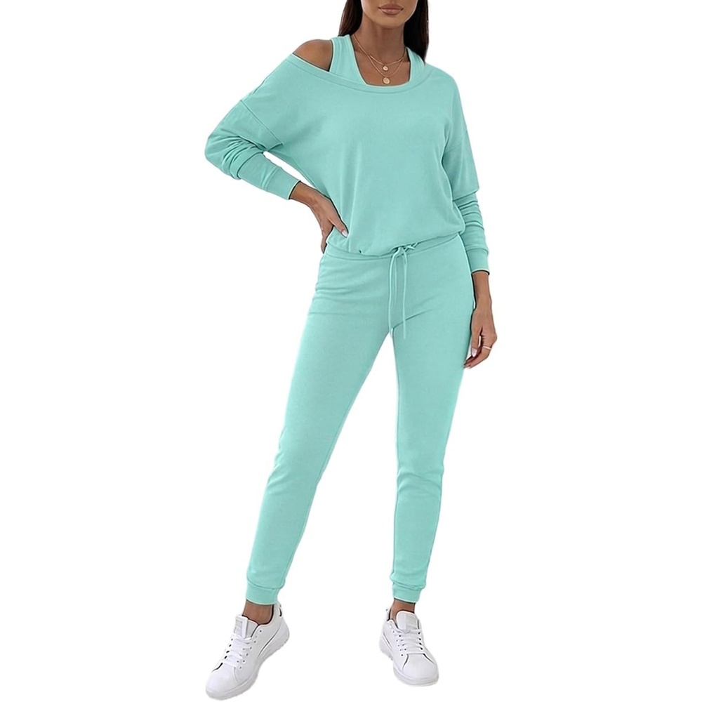 image:imageCHICME Womens Outfits 3 Piece Fall Casual Pants SetTurquoise Blue