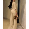 CHICME 2 Piece Sets for Women Fall Outfits Business Casual(Apricot)
