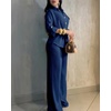 CHICME 2 Piece Sets for Women Fall Outfits Business Casual(Blue)