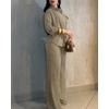 CHICME 2 Piece Sets for Women Fall Outfits Business Casual(Khaki)