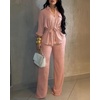 CHICME 2 Piece Sets for Women Fall Outfits Business Casual(Pink)