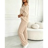 CHICME Womens 2 Piece Outfits Fall Casual Matching Set(Apricot)