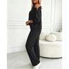 CHICME Womens 2 Piece Outfits Fall Casual Matching Set(Black)
