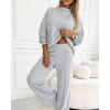 CHICME Womens 2 Piece Outfits Fall Casual Matching Set(Light Gray)