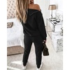 CHICME Womens 2 Piece Outfits Fall Tracksuit(Black)
