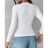 CHICME Women’s Built-in Bra Long Sleeve Ribbed Knit Top(A-beige)