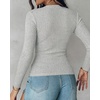 CHICME Women’s Built-in Bra Long Sleeve Ribbed Knit Top(F-gray)