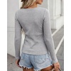 CHICME Women’s Long Sleeve Tunic Tops Lightweight Fall Shirts 2026(B-gray)