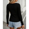 CHICME Women’s Long Sleeve Tunic Tops Lightweight Fall Shirts 2026(Black)