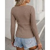 CHICME Women’s Long Sleeve Tunic Tops Lightweight Fall Shirts 2026(Khaki)