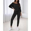 CHICME Womens Outfits 3 Piece Fall Casual Pants Set(Black)