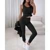 CHICME Womens Outfits 3 Piece Fall Casual Pants Set(Black)