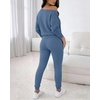 CHICME Womens Outfits 3 Piece Fall Casual Pants Set(Blue)