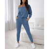 CHICME Womens Outfits 3 Piece Fall Casual Pants Set(Blue)