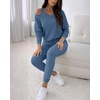 CHICME Womens Outfits 3 Piece Fall Casual Pants Set(Blue)