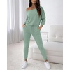 CHICME Womens Outfits 3 Piece Fall Casual Pants Set(Green)