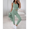 CHICME Womens Outfits 3 Piece Fall Casual Pants Set(Green)