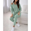 CHICME Womens Outfits 3 Piece Fall Casual Pants Set(Green)