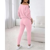 CHICME Womens Outfits 3 Piece Fall Casual Pants Set(Pink)
