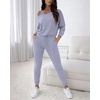 CHICME Womens Outfits 3 Piece Fall Casual Pants Set(Purple)