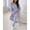 CHICME Womens Outfits 3 Piece Fall Casual Pants Set(Purple)