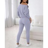 CHICME Womens Outfits 3 Piece Fall Casual Pants Set(Purple)