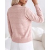 CHICME Womens Pearl Beaded Knit Cardigan Long Sleeve Cropped Sweater(Pink)