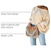 CHICME Women’s Satin Off Shoulder Top Skew Neck Lantern Sleeve Blouse(Champagne)