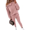 CHICME Womens 2 Piece Outfits Fall Tracksuit(Red Bean)