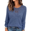 CHICME Women’s Long Sleeve Tunic Tops Lightweight Fall Shirts 2026(Blue)