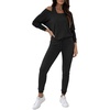 CHICME Womens Outfits 3 Piece Fall Casual Pants Set(Black)