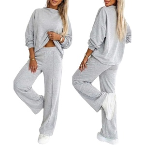 CHICME Womens 2 Piece Outfits Fall Casual Matching Set(Light Gray)