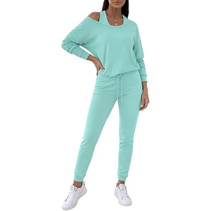 CHICME Womens Outfits 3 Piece Fall Casual Pants Set(Turquoise Blue)